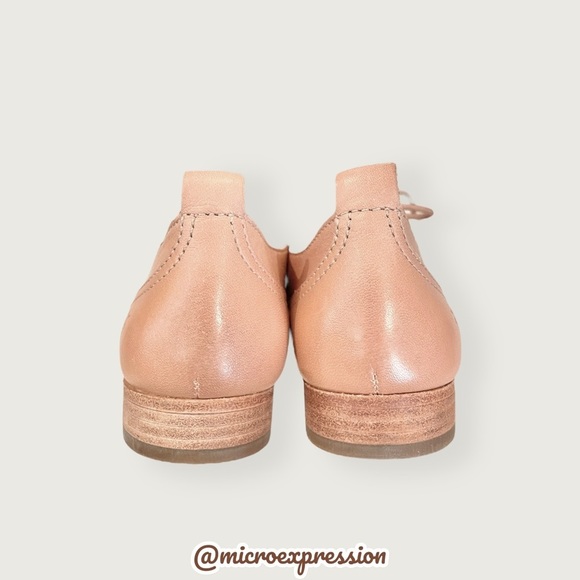 $328 Frye Grace Oxford Light Pink Real Leather Lace Up Casual Formal Work Flat - Picture 11 of 16